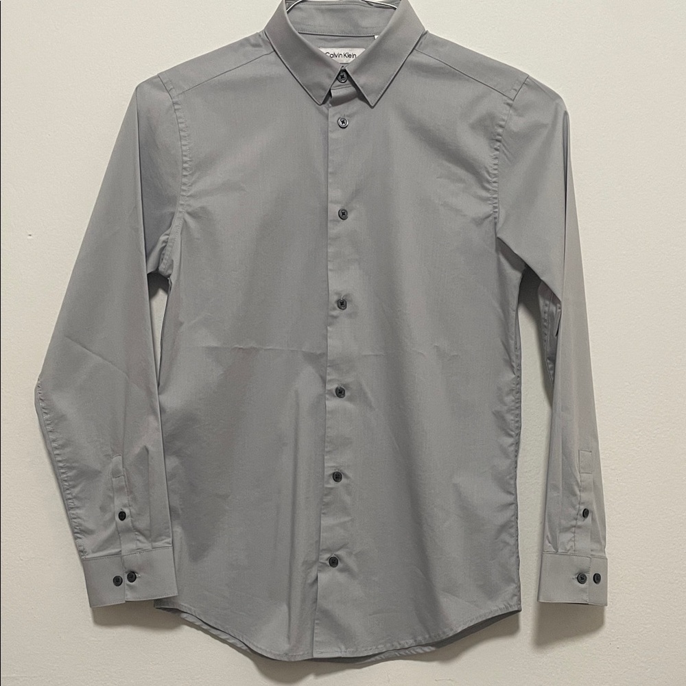 Calvin Klein Kids Gray Button Down Shirt
